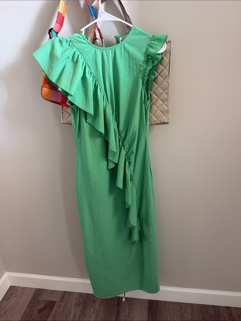 Green Ruffle Maxi Dress Small